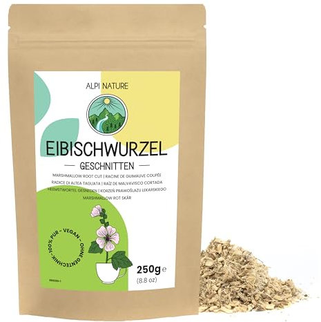 Alpi Nature Radice di Altea Tisana 250g, Radice di Altea Tagliata e Non Pelata per Infusi