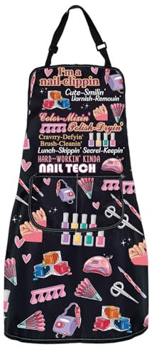MYSOMY Nail Tech Gift Nail Tech Apron Nail Artist Apron Nail Artist Appreciation Gift Nail Artist Gift for Nail Lovers (nail-clippin Apron)