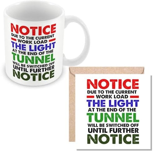 MUGGZ Funny Work Motivation Quote Mug & Card Gift - Giftset - Made in The UK
