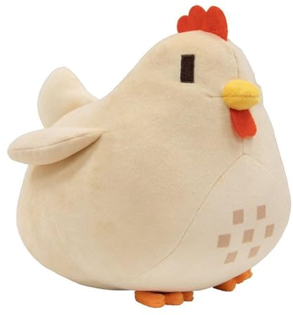 Stardew Hähnchen Plüschtier, Hahn Kuscheltier Stofftier Flauschiger Kissen Cartoon Tier Spielzeug for Fans Und Kinder Geschenk(White)