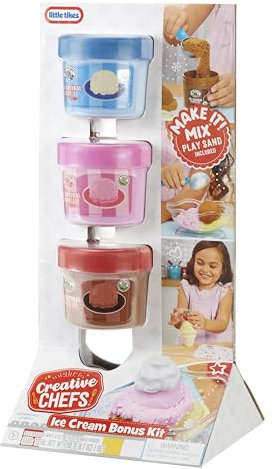 little tikes Creative Chefs Ice Cream Kit - Rollenspiel-Eisladen, mit Realistischen Spielzeug-Zutaten, für Jungen und Mädchen ab 3 Jahren, Nicht ESSBAR
