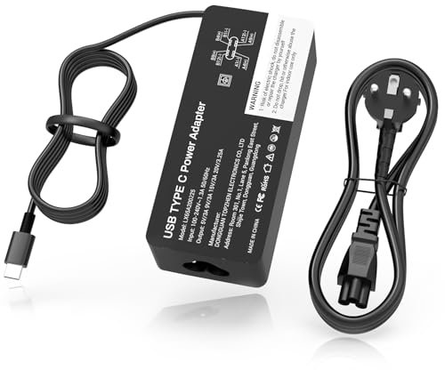 65W USB C Ladekabel Netzteil Kompatibel mit Lenovo IdeaPad Slim 3i 3 5i 5 16IRU9 16-IMH9 16-ABR8 16-IAH8 14IAH8 15IRH8 14-IRL8 14-AHP9 Flex 5 16ABR8 14IAU7 16IAU7 15ALC05 Chromebook Laptop