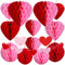 HAOWANWW 17 Pcs Hängedekorationsset zum Valentinstag, herzförmige Wabenblumenbälle,Wabenball-Dekoration, Heiratsantrags-Dekoration,Verlobungs-Dekoration,Seidenpapier-Pompons für Hochzeit Party-Zubehör