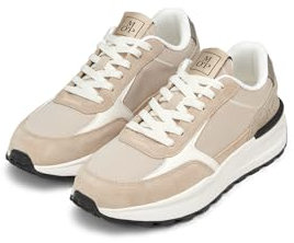 Marc OߴPolo Herren Sneaker flach mit herausnehmbarer Innensohle bequem, Beige (Sand), 41