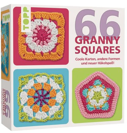 TOPP 66 Granny Squares Karten-Set: Coole Karten, andere Formen und neuer Häkelspaß! Jedes Granny mit Foto und Häkelschrift. Mit praktischem Technik-Booklet, White