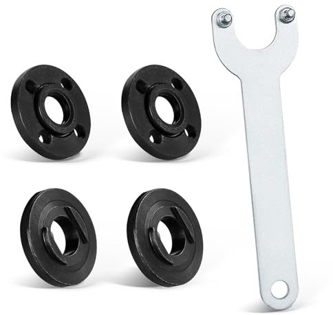 Angle Grinder Spanner Wrench Flange Nut - 1PC 140mm Angle Grinder Flange Wrench and 4PCS Flange Nuts