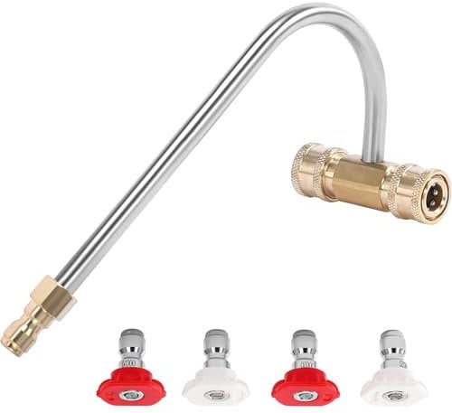Pressure Washer Gutter Cleaner Attachment for Pressure Washer, with 4 Nozzles Tips, 1/4 Inch Quick Connect, 4000 PSI, Gutter Cleaning for Power Washer