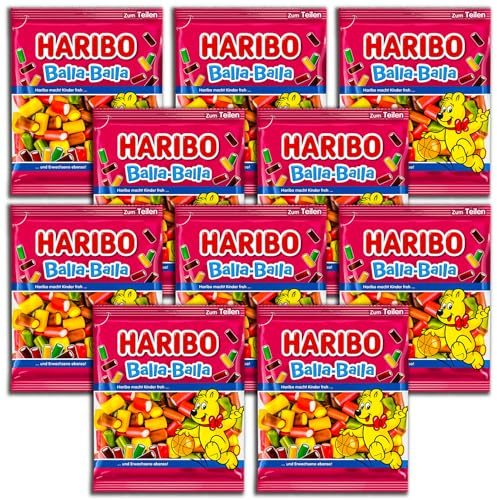 10 er Pack Haribo Balla-Balla vegetarisch 10 x 160g Fruchtgummi mit Konfektfüllung