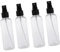 DINHEAROM 4Piezas Botellas de Spray Vacías de Plástico Recargables para Maquillaje y Cuidado Transparente con Rociador Negro para y