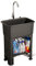 FORRTY Lavadero Independiente Con Tabla De Lavar Y Estante, Estación De Lavado Exterior Con Grifo, Fregadero De Plástico For Cocina, Garaje, Lavandería, Jardín, Lavado De Mascotas(Negro,40X76.5CM(15.7