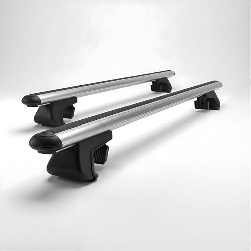 Heavy-Duty Universal Car Roof Rack Cross Bars 120cm Raised Rails, Grey