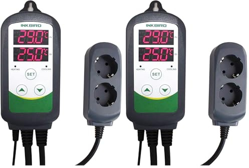 Inkbird ITC-308 Digitaler Temperaturregler mit fühler, Heizen Kühlen Temperaturschalter, 230V Thermostate (Packung mit 2)