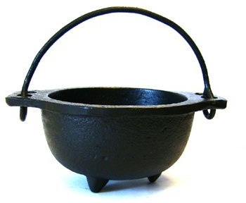 Cast Iron Cauldron w/Handle, Ideal for smudging, Incense Burning, Ritual Purpose, Decoration, Candle Holder, etc. (4 Diameter Handle to Handle, 2.5 Inside Diameter)