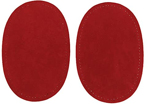 2 Stück Aufbügelflicken Bügelflicken Nähen Knie Applikation Flicken für Ellenbogen Patches Bügeleisen Knieflicken Aufnäher - Rot