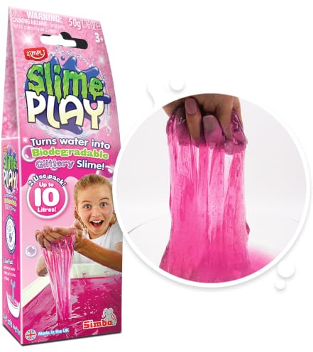 ZIMPLI Glitter Slime Play Pink, Kids Birthday Present, Kids Sensory Toy, Party Bag Fillers, Favours, Pocket Money Gift