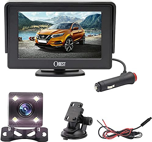 Telecamera Retromarcia per Auto, Video Surveillance Kit Wireless Vision Angle 170 ° ad alta definizione 4.3 pollici TFT Screen