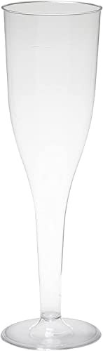 PAPSTAR Stiel-Gläser für Sekt/Sektgläser (50 Stück) aus glaskar gespriztem Kunststoff, Füllinhalt 0.1 l, Durchmesser 5.1 cm, Höhe 17 cm, mit Füllstrich (bei 0.1 l) #12194