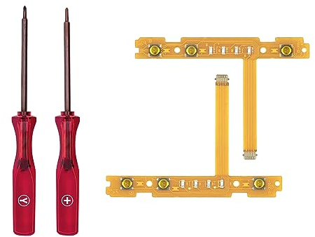 Tolesum Ersatz-SL SR links rechts Synchrontasten-Farbbandkabelsatz für NS Switch NS Joy-Con-Controller Reparatur-Ersatzteile,Mit Schraubendreher-Öffnungswerkzeug(Nicht für NS Switch 2)