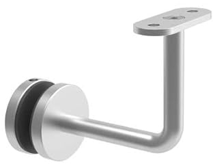 Sellon24® Edelstahl Handlaufhalter Glas Handlaufträger flach Handlauf Halterung Handlauftraeger Glasgeländer Glashalter eckig Treppe Rohrstütze seitliche Verankerung Glasplatte Halter für Glas Balkon
