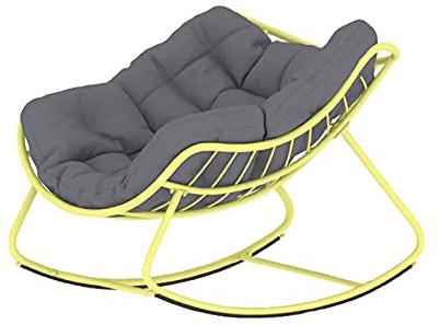 PURRL Nordic Balkon Schaukelstuhl Home Faul Wohnzimmer Freizeit Sofa Liege 102x78x96cm (Gelb) Little Surprise