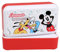 Disney Mickey Mouse 2x weißer und roter Lebensmittelbehälter, Lunchbox 5x5x18,5cm
