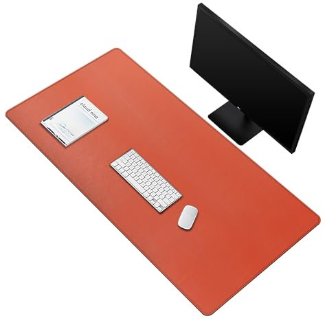 ZORESYN 3XL Large Mouse Pads (100cm x 50cm) - PU Leather Extended Large Gaming Mouse Pad Desk Mat - Non-Slip Base and Waterproof Desk Mat for Keyboard and Extended Mouse Pad (Orange)