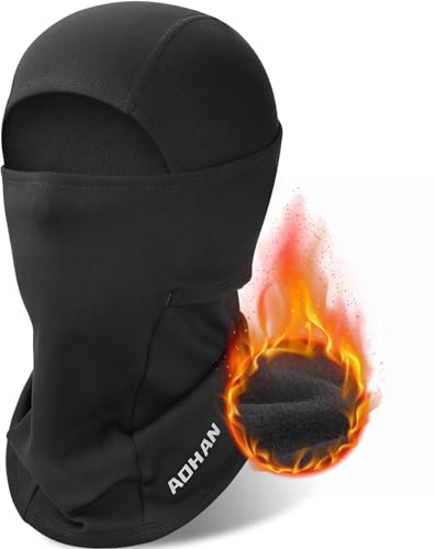 YANIKY Cagoule Coupe-Vent Chaude d'Hiver pour Ski, Vélo, Moto, Snowboard - Respirante pour Homme et Femme - Noir-1, Taille Unique