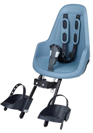 BOBIKE 8012000025 - Vordersitz ONE MINI für Fahrräder mit 26”-29” Rädern, geeignet für Kinder mit einem Maximalgewicht von 15 kg, mit Befestigung am Steuerrohr in der Farbe Citadel Blau