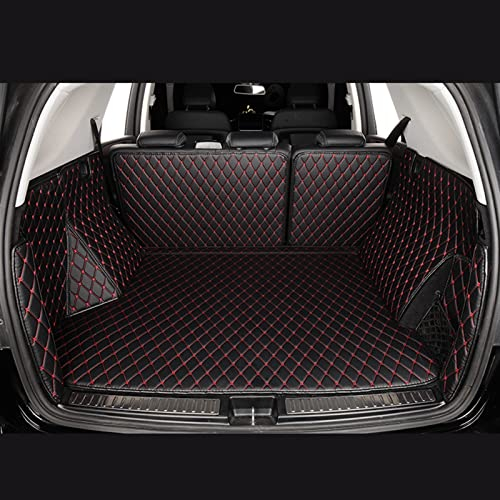 DZSYINGCHUSM Maßgeschneiderte Kofferraummatten Passend Für Hyundai Für Ioniq 5 Ev 2022 2023 Auto Cargo Liner Pads Kofferraumteppich Kofferraumwanne Set (Color : Schwarz Rot)