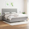 Willood Boxspringbett mit Matratze Hellgrau 200x200 cm Stoff Knopfheftung Design Hohes Kopfteil