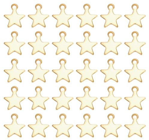 HOBBIESAY 120 Stück Edelstahl Stern Anhänger Golden Zur Schmuckherstellung Charmsmetall Stern Anhänger Basteln Zubehör