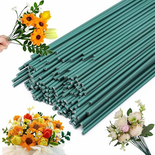 Blumendraht Grün 150 Stück Blumenstieldraht Floristendraht (30CM, 2mm) für Blumensträuße, Kränze, Papierblumen & DIY Basteln