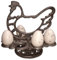 LOBERON Eieretagere Willa, im Vintage-Look, Hennen-Motiv, Osterbrunch, Ostern, Osterfest, Tischaccessoire, Küchenutensilien, Eisen, braun