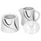 Van Well Galaxy Lot de 2 sucriers avec couvercle Ø 95 mm + pot à lait de 220 ml Motif lignes en porcelaine élégante