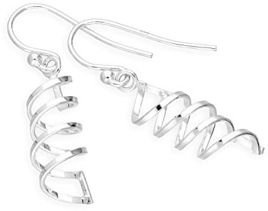 Sterling Silver Corkscrew Swirl Fish Hook Earrings