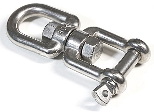 AMANKA Émerillon avec Manille de levage ouverture à vis 10x125mm en acier inox pour accrocher sièges suspendus max 420kg
