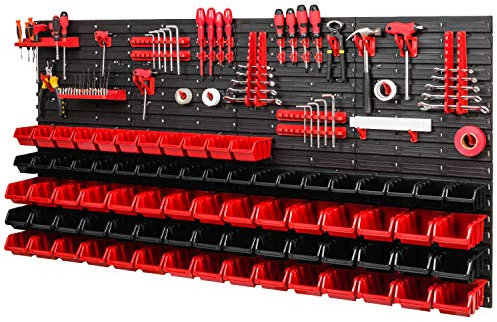 PAFEN Lagersystem 780x1544mm Stapelboxen Wandregal Schüttenregal 40 Halterungen,75 Boxen