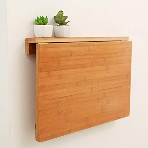XU FENG Natürlicher Bambus Wand-Klapptisch, klappbarer Küchen- und Esstisch, Laptop-Schreibtisch, platzsparender Hängetisch (Size : 60 * 40cm)