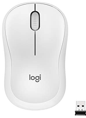 Logitech M220 SILENT Wireless Mouse, 2.4 GHz with USB Receiver, 1000 DPI Optical Tracking, 18-Month Battery, Ambidextrous, Compatible with PC, Mac, Laptop - White