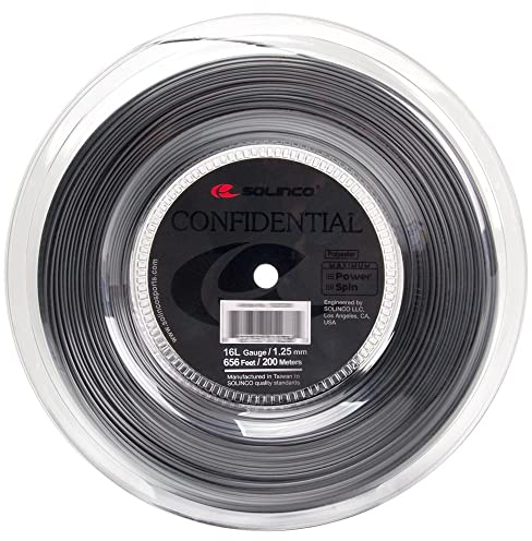 Solinco Carrete de cuerda de tenis confidencial (200 m) (16 L)