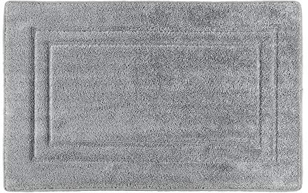 PANA Viskoelastische Frottee Badematte I Hochflor Badvorleger I Duschvorleger mit viskoelastischem Memoryschaum I rutschfest und saugstark I Größe: 50 x 80 cm I Farbe: Grau