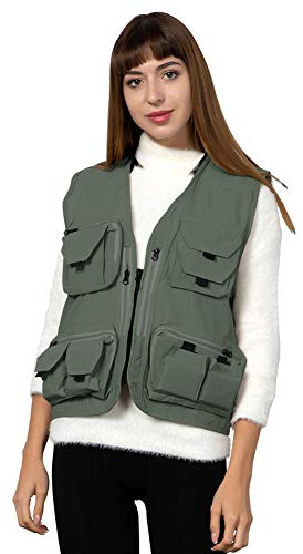 Ziker Women's Mesh Breathable Outdoor Quick Dry Safair Cargo Fishing Travel Vest with Multiple Pockets