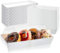 50 Pack Paper Charcuterie Boxes with Clear Lids, White Long Food Containers Sandwich Boxes Bakery Boxes for Cake Roll,Cupcake, Strawberries, Cookies, Hot Cocoa Bombs 19x8.5x6CM