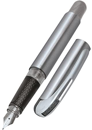 ONLINE Füller College Metallic Stone, Tinten-Füller für Rechtshänder, ergonomisches Griffstück, hochwertige Iridium-Feder medium, Standard-Tintenpatronen