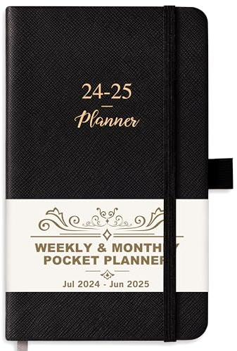 Taschenkalender 2022 – Taschenkalender/Planer 2022 wöchentlich & monatlich, 16.3 x 9.5 cm, Januar 2022 – Dezember 2022, Stiftschlaufe, Gesäßtasche, Gummibandverschluss, Notizseiten – Schwarz
