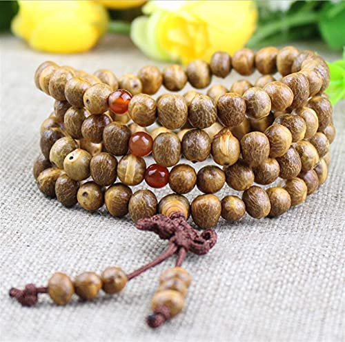 YZDKJ Bodhi Armband Kleine Holzfische Früchte Bodhi Samen 108 Wulst Armband 7mm Handgemachte Perlen Armband Schmuck