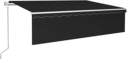 vidaXL Gelenkarmmarkise Automatisch mit Jalousie Markise Sonnenmarkise Balkonmarkise Sonnenschutz Sichtschutz Garten Terrasse Balkon 6x3m Anthrazit