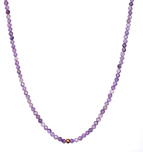 BERGERLIN Amethyst Halskette lila - lilane Kette - Gold - XS-S
