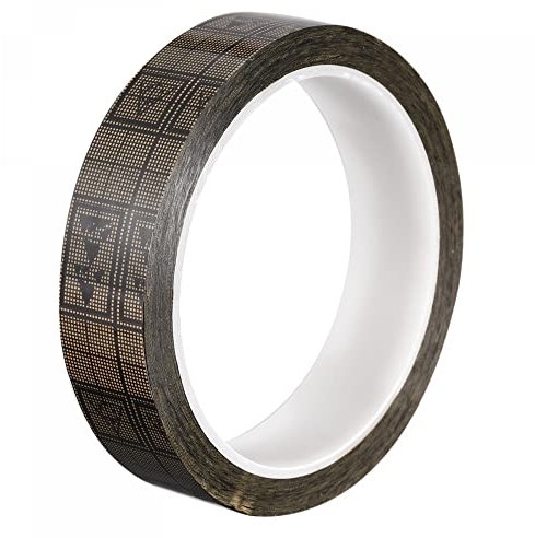 sourcing map Adhesive Grid ESD Tape 0.87 Inch Wide x 118 FT Long Conductive Grid Tape for Electronics Parts Components Bag Sealing, Brown