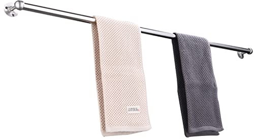 HYBXAQ Rails à Barres de Serviettes Simples 90cm 100cm 110cm 120cm, Salle de Bain Porte-Serviettes, Porte-Serviettes en Acier Inoxydable Mural, Finition brossée (Size : 130cm)